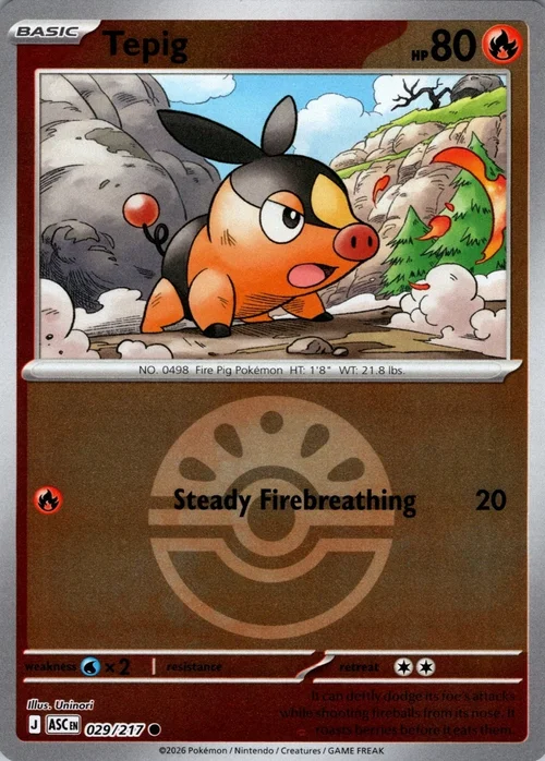 Tepig — Ascended Heroes - Ball & Rocket Reverse Holo