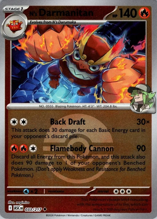 N's Darmanitan — Ascended Heroes - Ball & Rocket Reverse Holo