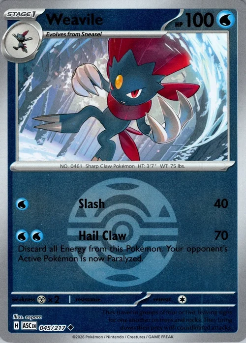 Weavile — Ascended Heroes - Ball & Rocket Reverse Holo