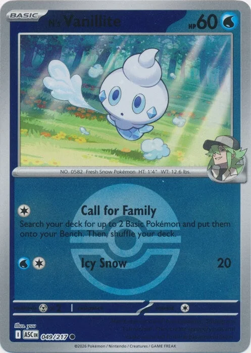 N's Vanillite — Ascended Heroes - Ball & Rocket Reverse Holo