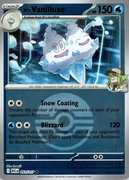 N's Vanilluxe — Ascended Heroes - Ball & Rocket Reverse Holo