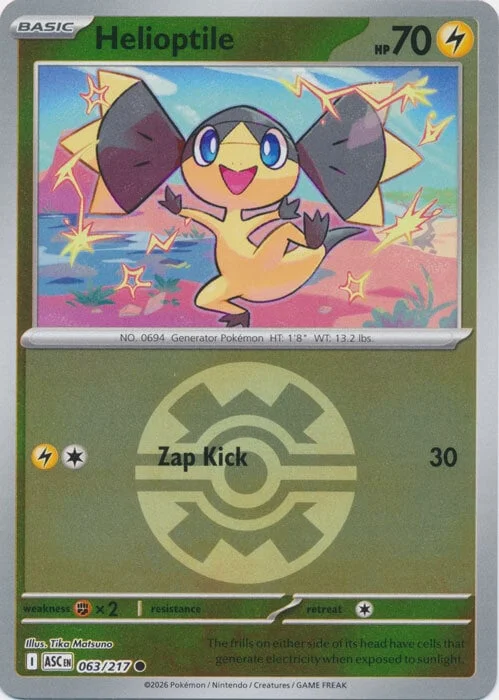 Helioptile — Ascended Heroes - Ball & Rocket Reverse Holo