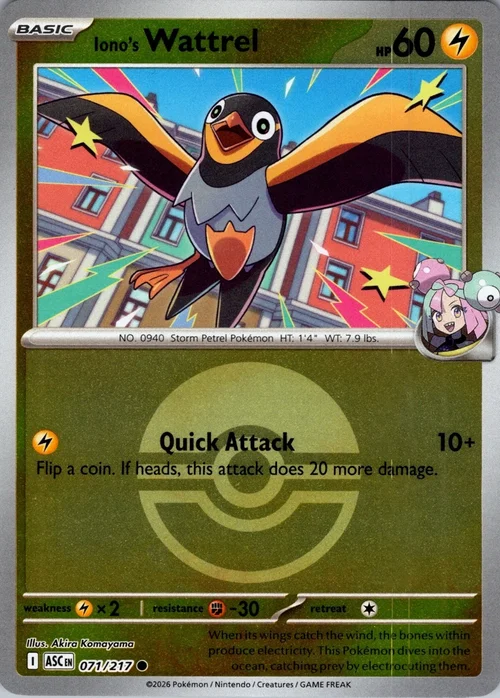 Iono's Wattrel — Ascended Heroes - Ball & Rocket Reverse Holo