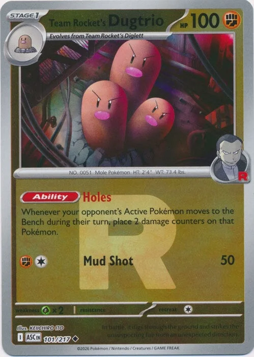 Team Rocket's Dugtrio — Ascended Heroes - Ball & Rocket Reverse Holo
