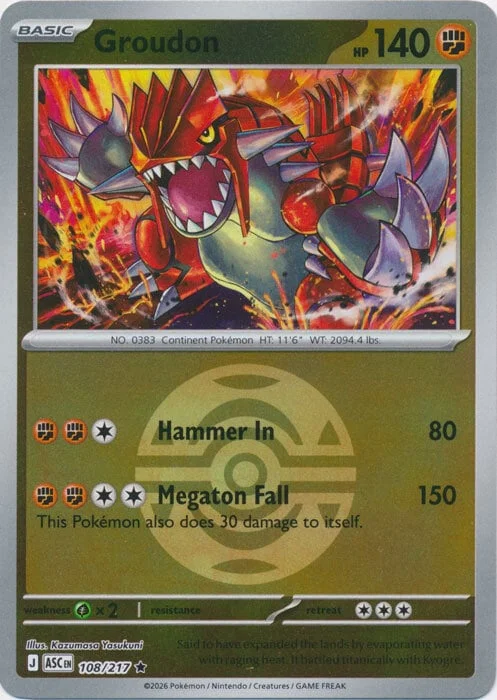 Groudon — Ascended Heroes - Ball & Rocket Reverse Holo