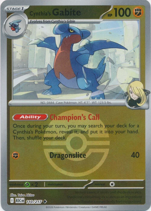 Cynthia's Gabite — Ascended Heroes - Ball & Rocket Reverse Holo