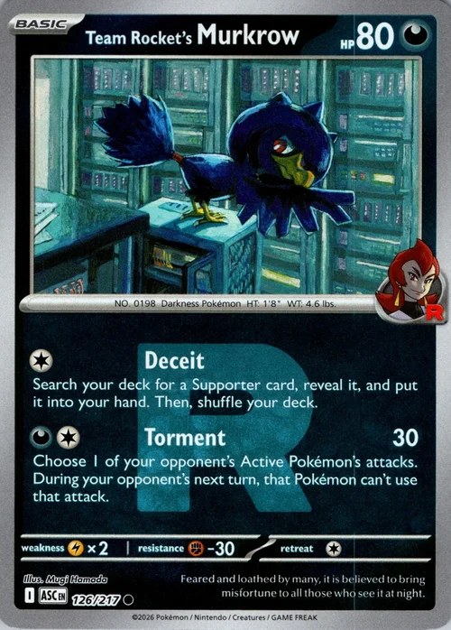 Team Rocket's Murkrow — Ascended Heroes - Ball & Rocket Reverse Holo