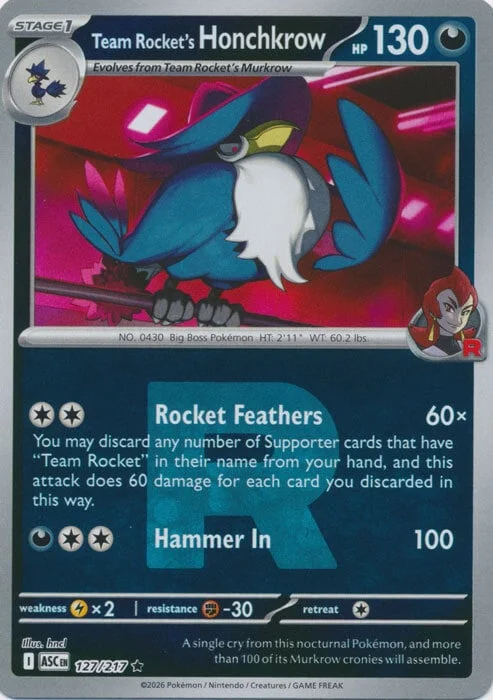 Team Rocket's Honchkrow — Ascended Heroes - Ball & Rocket Reverse Holo