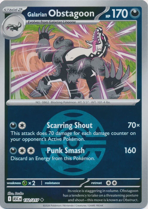 Galarian Obstagoon — Ascended Heroes - Ball & Rocket Reverse Holo