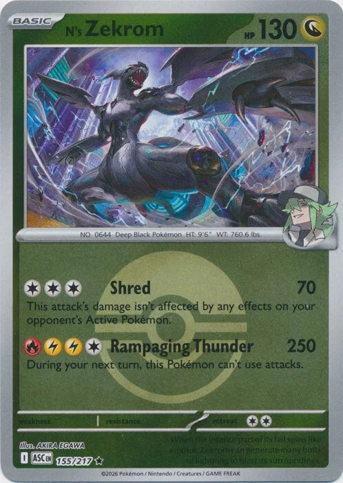 N's Zekrom — Ascended Heroes - Ball & Rocket Reverse Holo