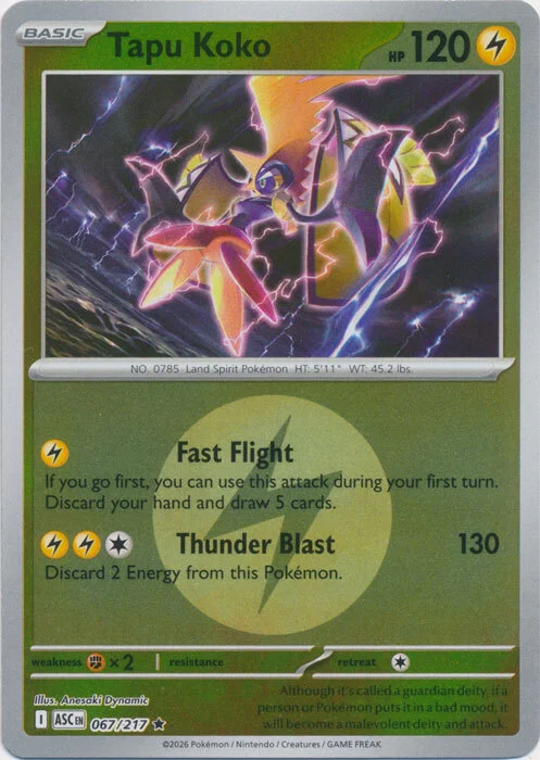 Tapu Koko — Ascended Heroes - Energy Reverse Holo