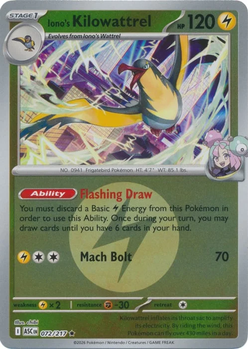 Iono's Kilowattrel — Ascended Heroes - Energy Reverse Holo