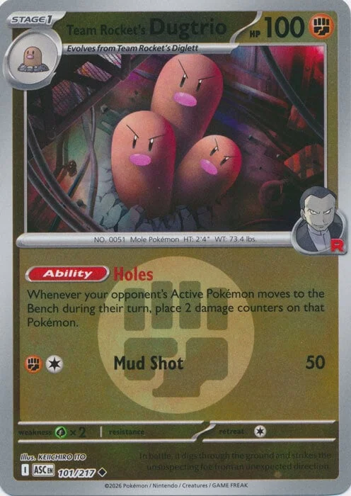 Team Rocket's Dugtrio — Ascended Heroes - Energy Reverse Holo