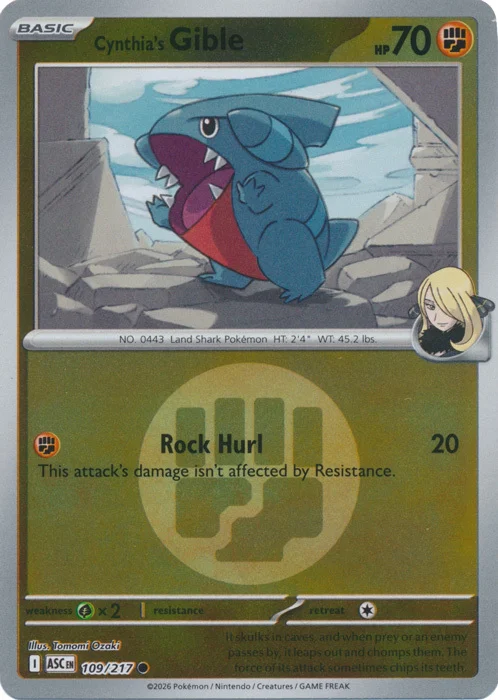 Cynthia's Gible — Ascended Heroes - Energy Reverse Holo