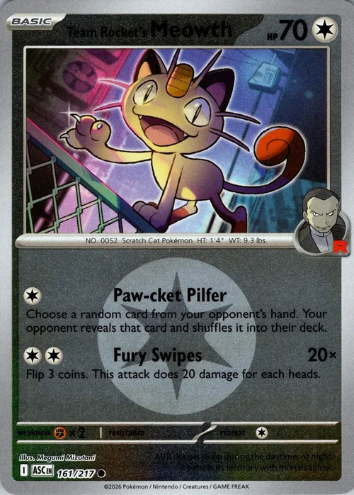 Team Rocket's Meowth — Ascended Heroes - Energy Reverse Holo