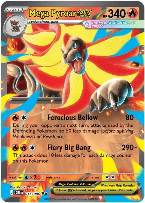 Mega Pyroar ex — Chaos Rising