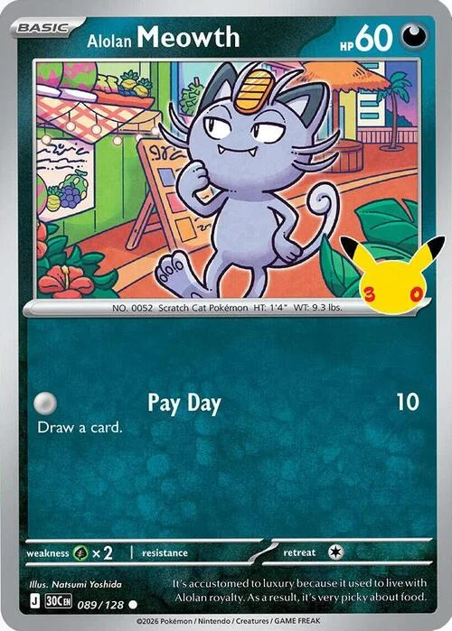 Alolan Meowth — 30th Celebration