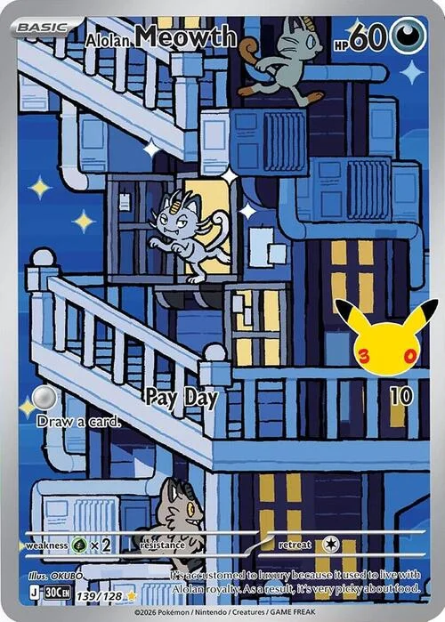 Alolan Meowth — 30th Celebration