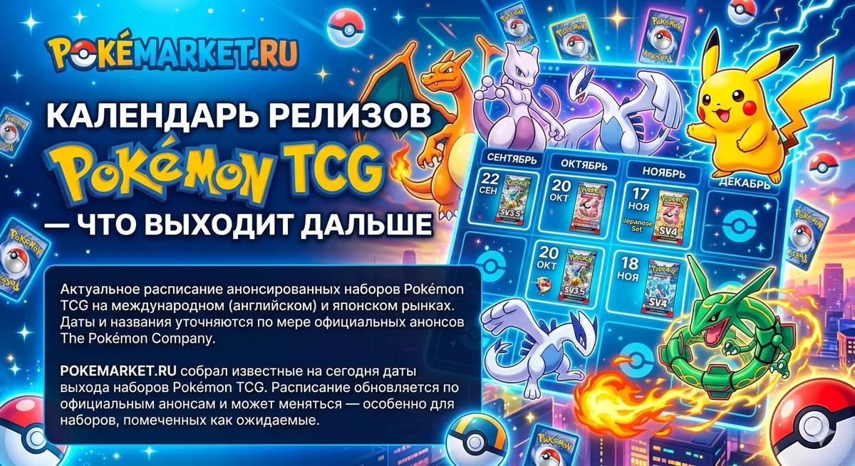 Календарь релизов Pokémon TCG — что выходит дальше